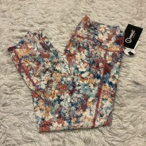 NWT Chenault Sport mauve Floral size L leggings